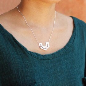 Girl-Ethnic-Branch-Leaf-silver-geometric-necklace (5)